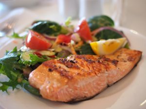 Dr. Diane Roberts Stoler recommends wild, sockeye salmon for a protein and Omega-3 rich food.