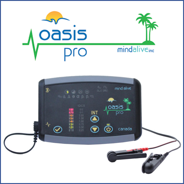 A graphic of the CES Oasis Pro product. The Oasis Pro logo is above the graphic, in green, blue and yellow. 